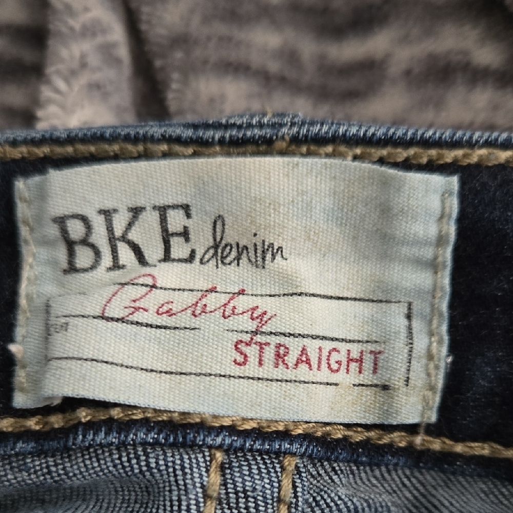 BKE Blue Straight Leg Jeans with Classic Fading - Picture 4 of 10